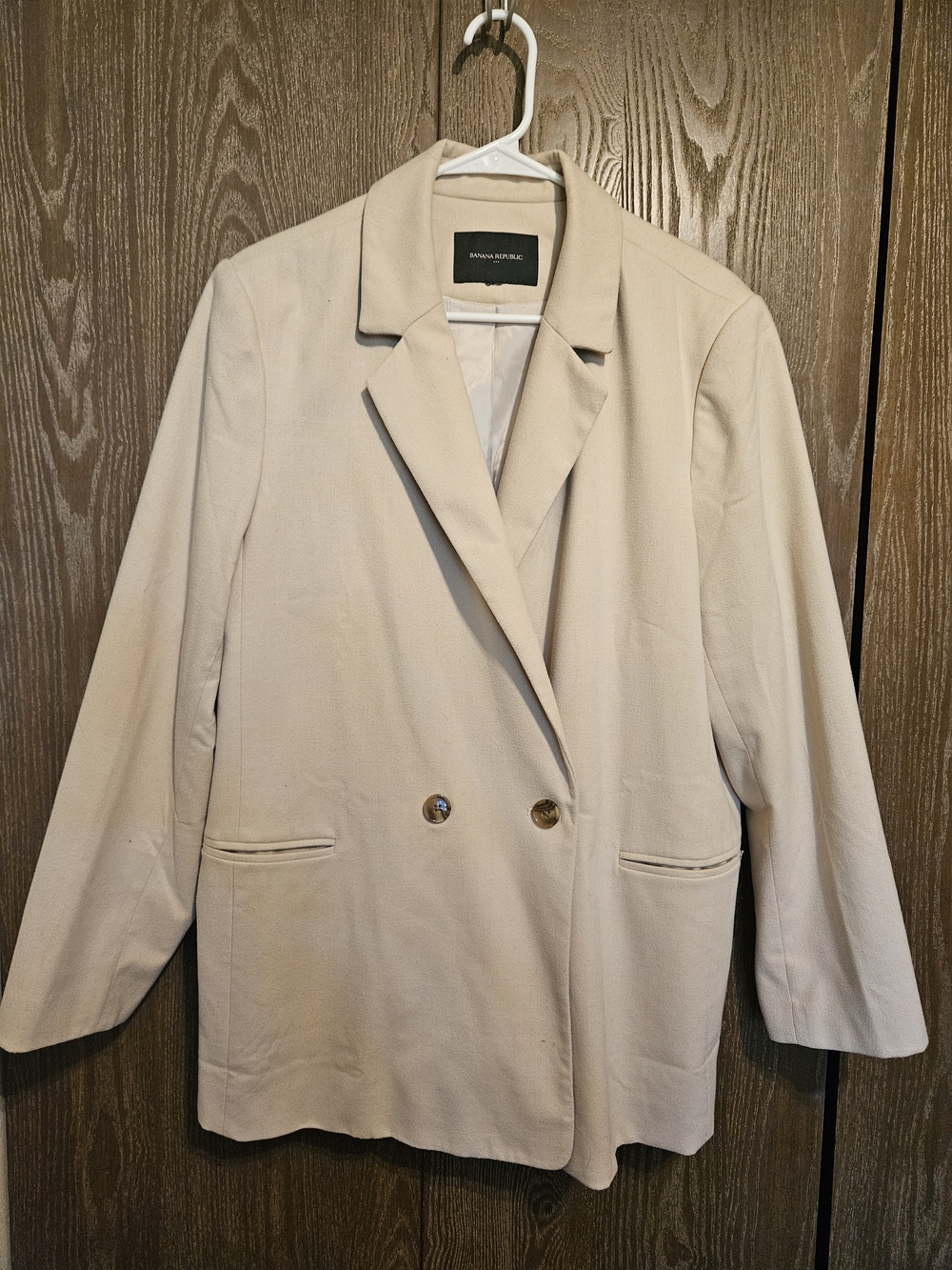 Banana Republic Women's Beige/Blush Toned Double-Breasted Blazer